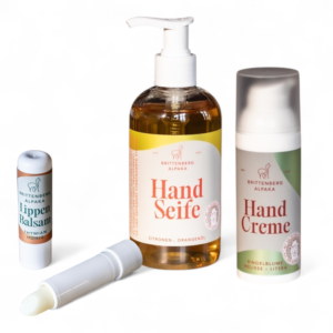 Alpaka Handcreme, Flüssigseife und Lippenbalsam